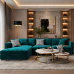 ⁦أريكة زاوية أخضر زمردي مودرن مع شيزلونج - فيردا⁩ - الصورة ⁦2⁩