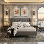 ⁦سرير ديمور كتان رمادي⁩ - الصورة ⁦2⁩