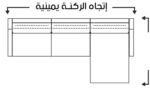 ⁦كنب حرف L دومشقو كتان أسود⁩ - الصورة ⁦5⁩