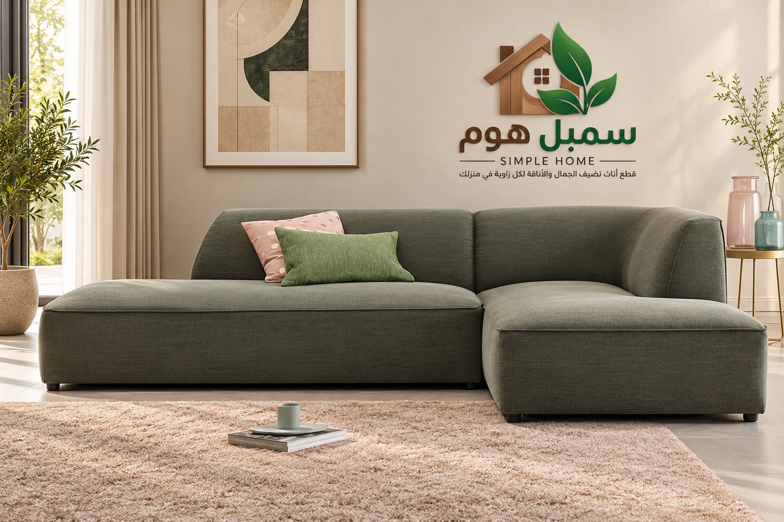 1D462EE3-6D65-4DB3-9882-9190EBBAD66B كنب حرف L بيسلان - الصورة 1