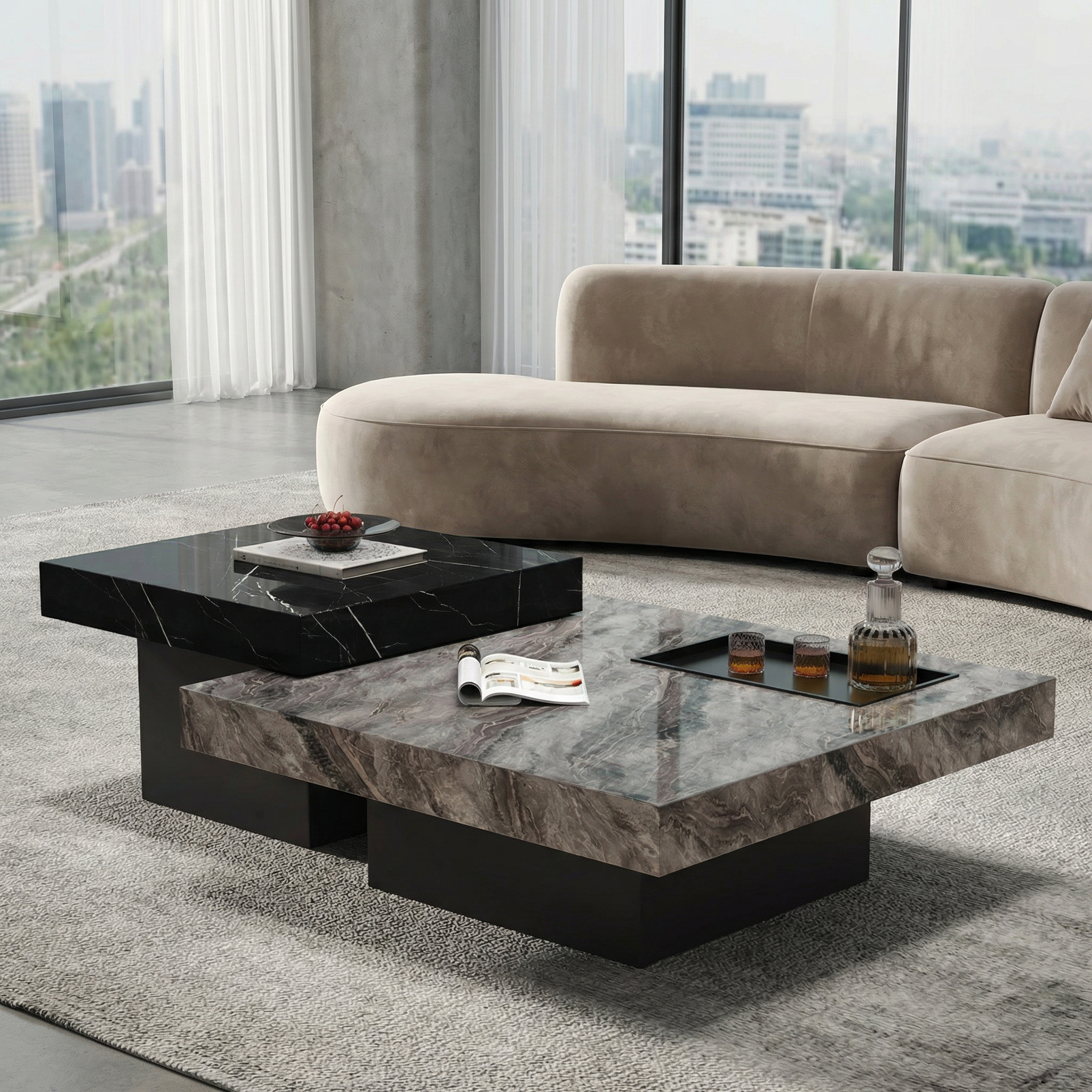 PI-1643-hf1 طاولة قهوة مربعة PI-1643 - الصورة 1