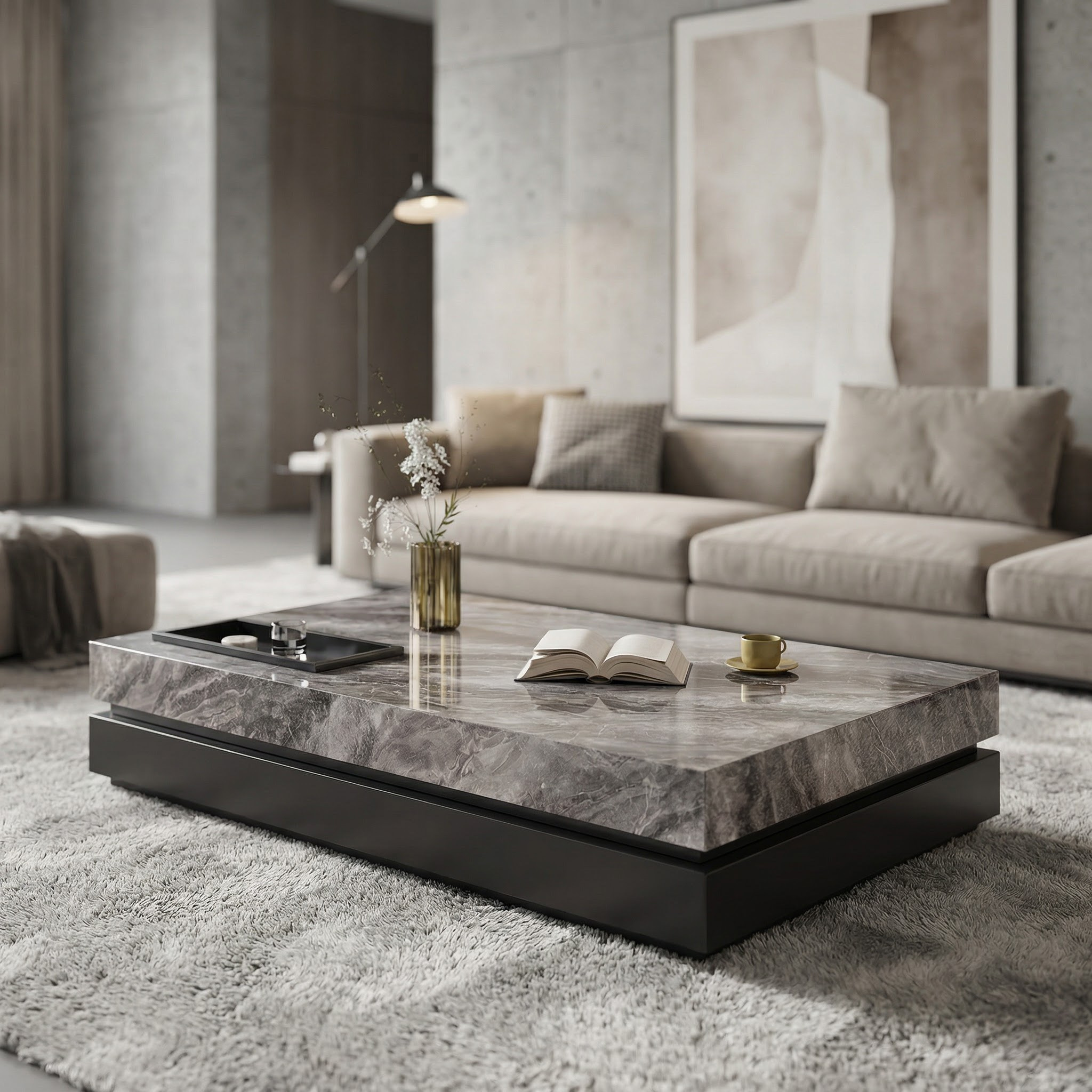 PI-2809-hf1 طاولة القهوة مع سطح من الرخام PI-2809 - الصورة 1